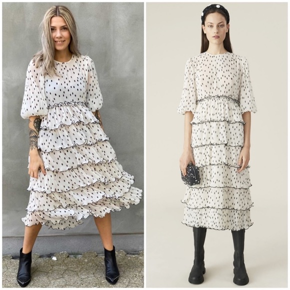 Ganni Dresses & Skirts - Ganni Polka Dot tiered dress NWT